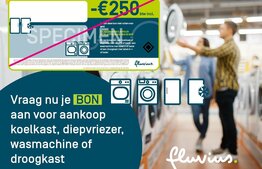 Kortingsbon (250 euro) voor aankoop energiezuinige wasmachine, droogkast, koelkast of diepvries