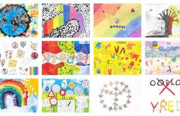 Bewonder de 'Kinderen Over Vrede'-banner in de Ieperse Bibliotheek
